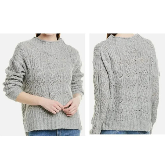 J Crew Pointelle Cable Knit Alpaca Blend Oversized Sweater - 29369 - Picture 1 of 12